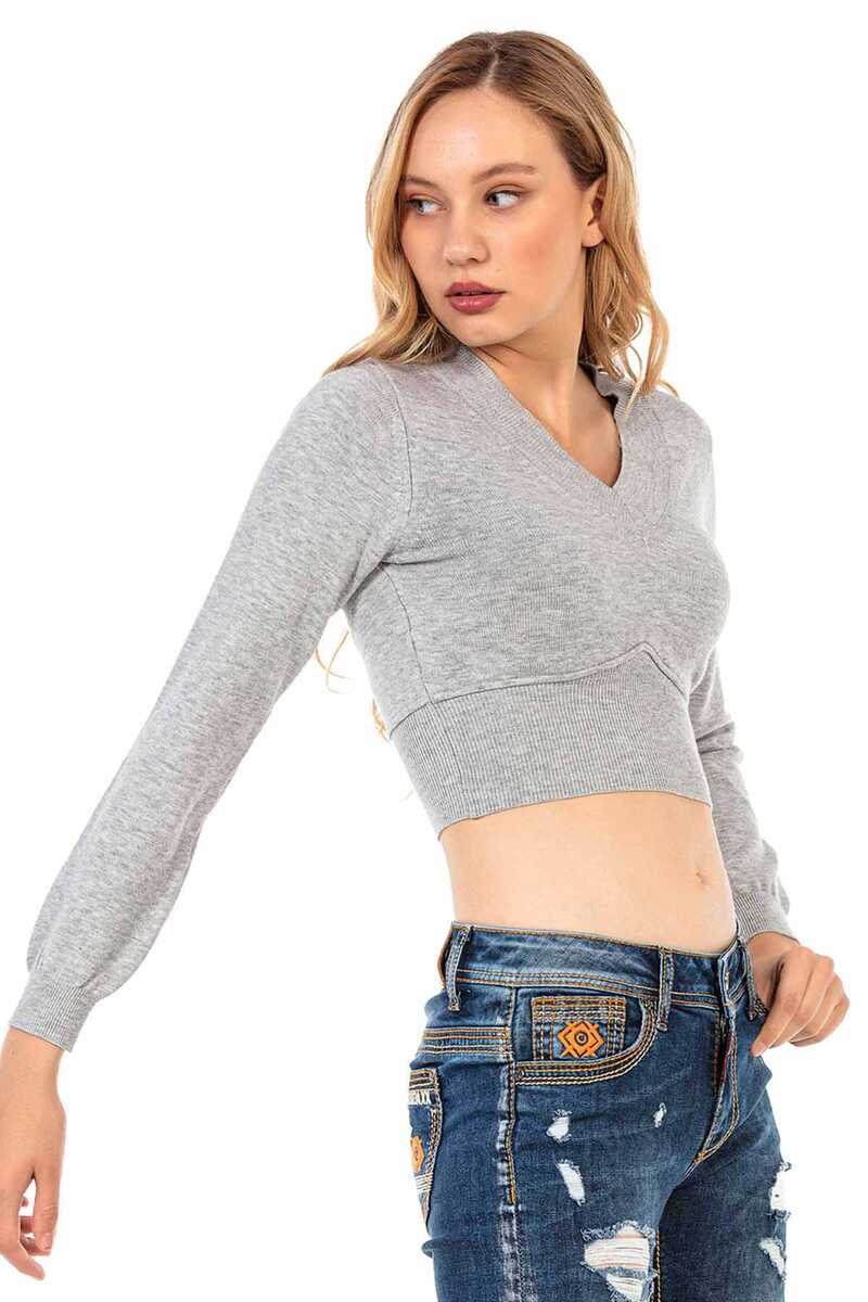 WP233 women sweater knitting sweaters in a stomach -free cut