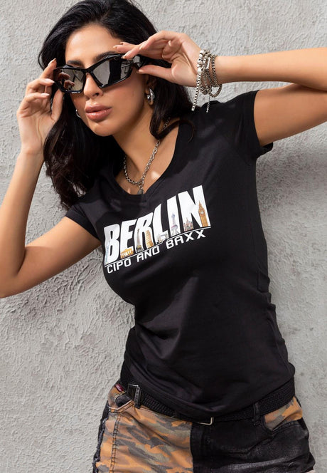 WT259 Dames T-shirt met een bijzondere Berlin-Print