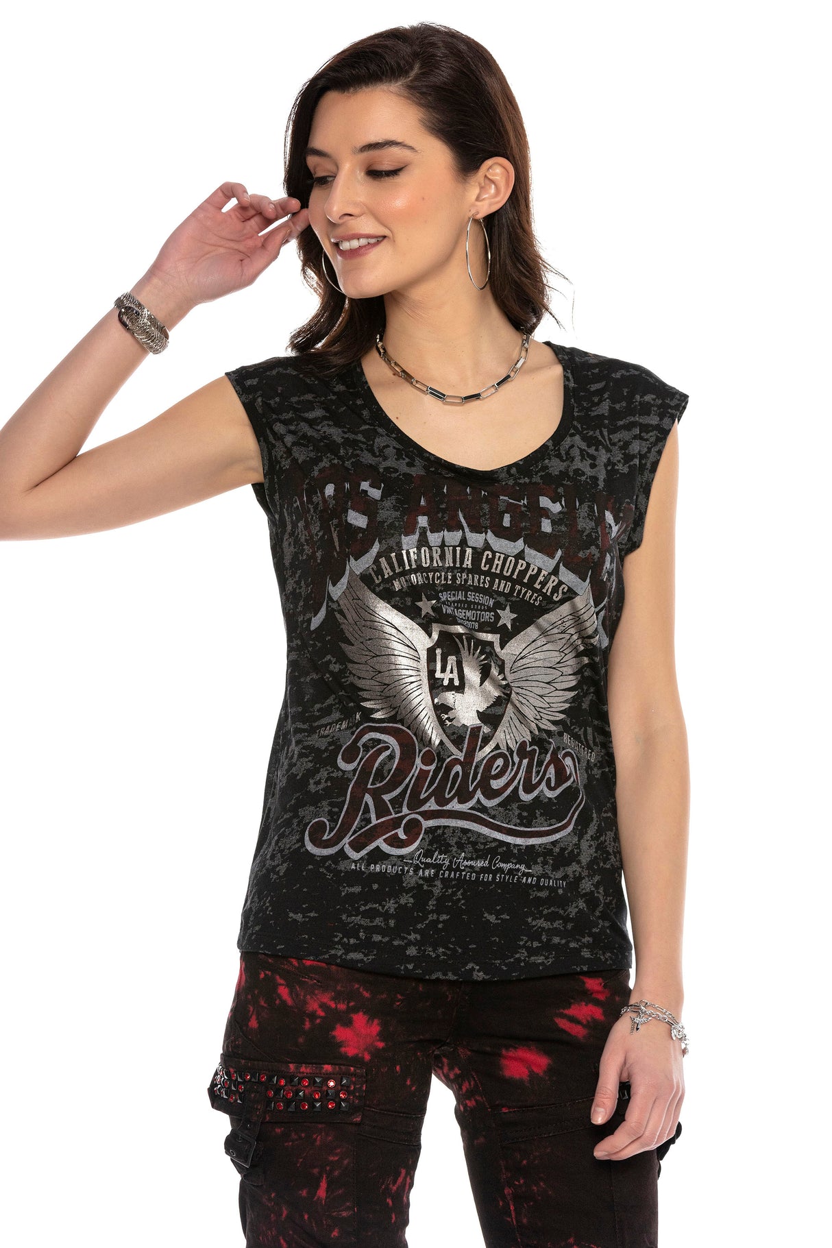 WT300 women's tank top with eye-catching print