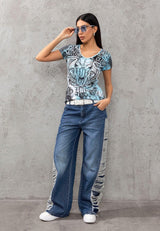 WT301 women T-shirt with cool brand print