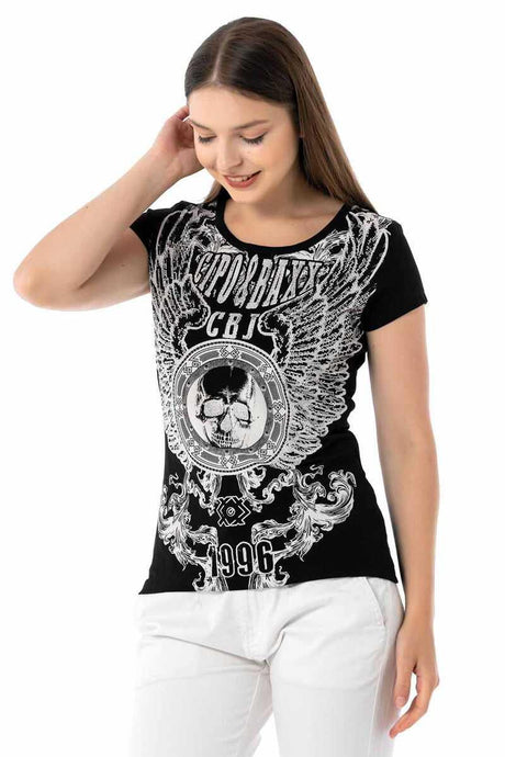 WT320 Dames T-shirt met trendy Frontprint