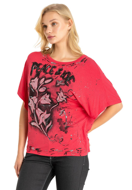 WT336 Dames T-shirt in een extravagante Look