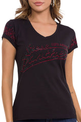 WT337 Ladies T-Shirt in glitter look