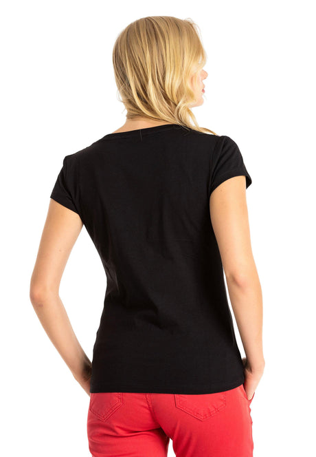 WT341 Dames T-shirt met glanzende Stenen-Engel