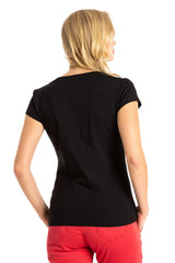 WT341 T-shirt damski z kamieniami