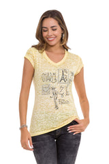 WT344 Dames T-shirt met opvallende Print