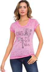 WT344 T-shirt pour femme avec impression voyante