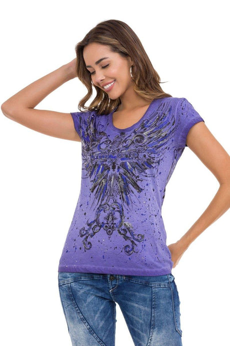 WT345 Women's T-shirt with a fashionable front print