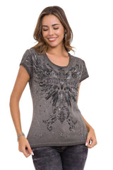 WT345 Dames T-shirt met modieuze Frontprint