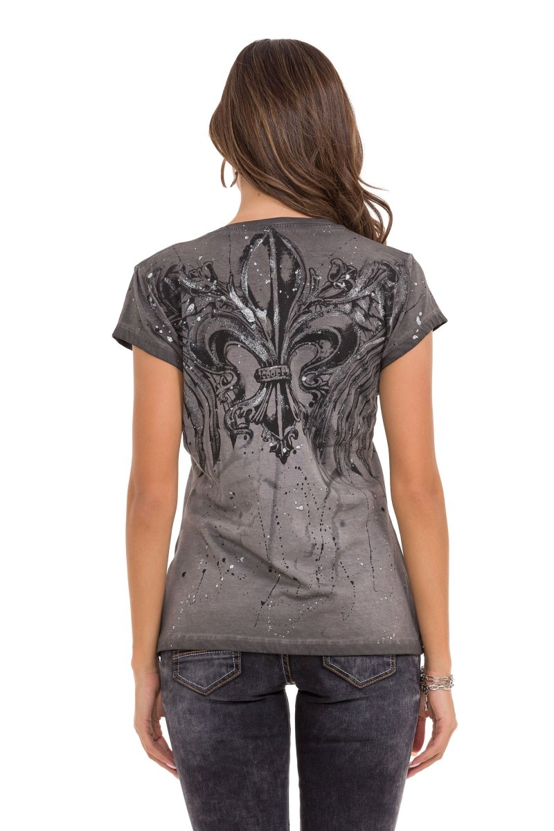 WT345 Dames T-shirt met modieuze Frontprint