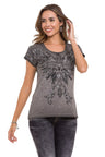 WT345 Dames T-shirt met modieuze Frontprint