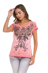 WT345 Dames T-shirt met modieuze Frontprint