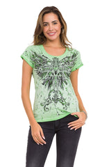 WT345 Women's T-shirt with a fashionable front print