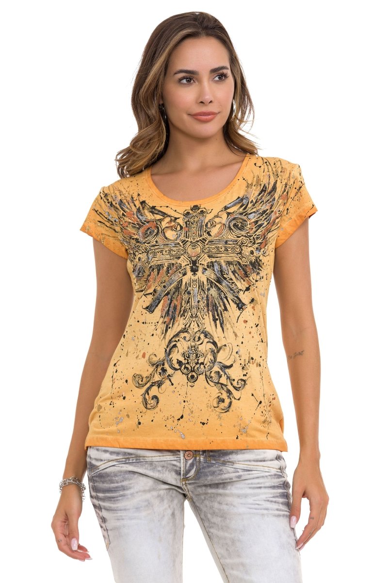 WT345 Women's T-shirt with a fashionable front print