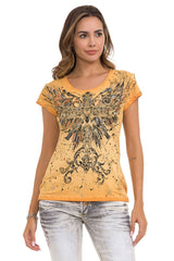 WT345 Dames T-shirt met modieuze Frontprint