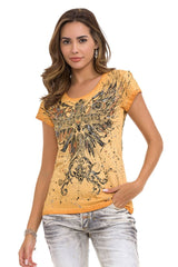 WT345 Dames T-shirt met modieuze Frontprint