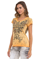 WT345 Dames T-shirt met modieuze Frontprint