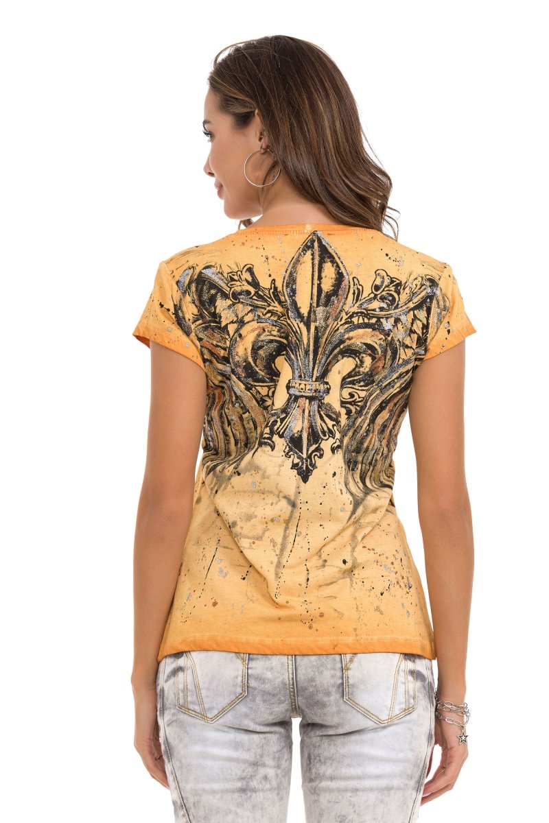 WT345 Dames T-shirt met modieuze Frontprint