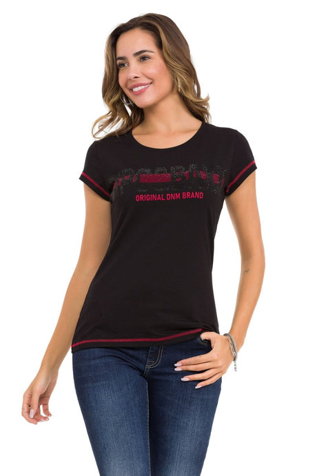 WT348 Ladies t-shirt with shiny stone details