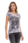 WT352 Damen T-Shirt mit modischem Allover-Print