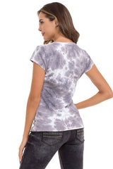 WT352 Dames T-shirt met een modieuze Allover-Print