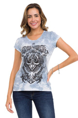 WT352 women T-shirt with a fashionable allover print