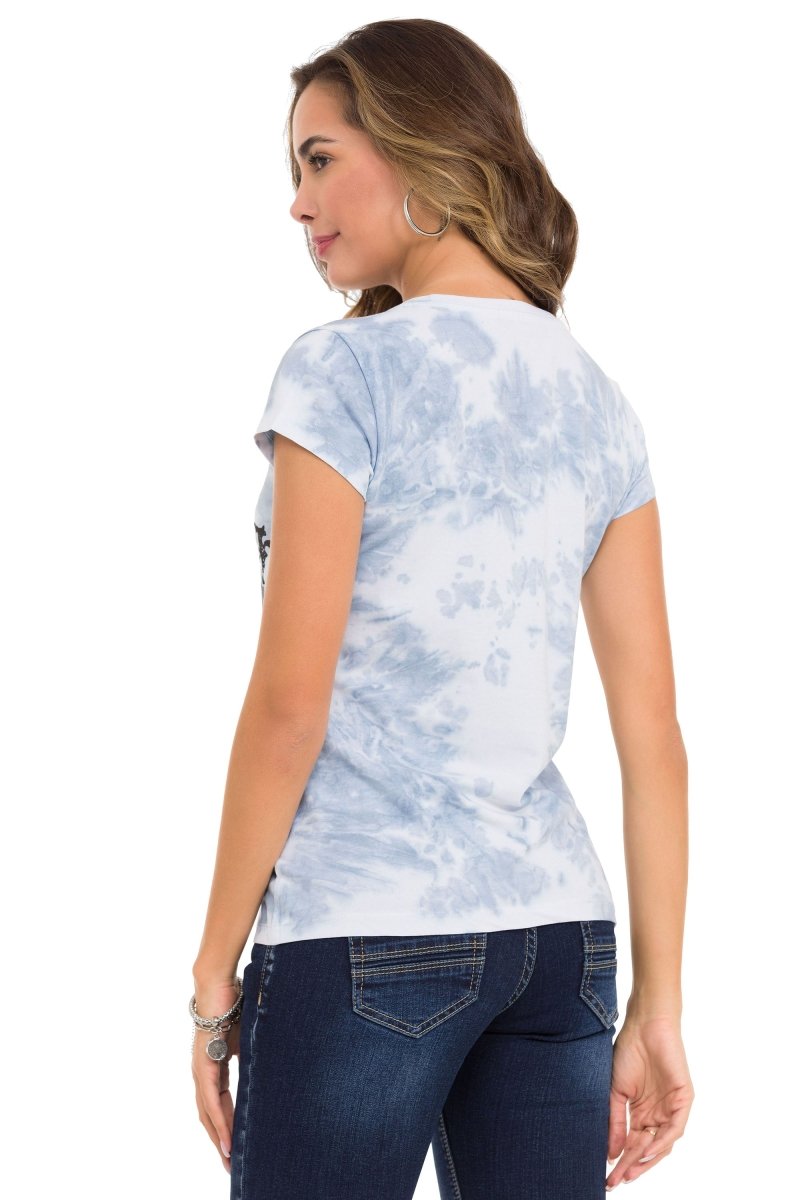 WT352 women T-shirt with a fashionable allover print