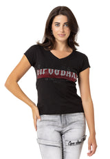 WT358 Ladies t-shirt in glitter look