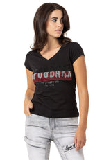 WT358 Ladies t-shirt in glitter look