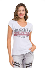 WT358 Ladies t-shirt in glitter look