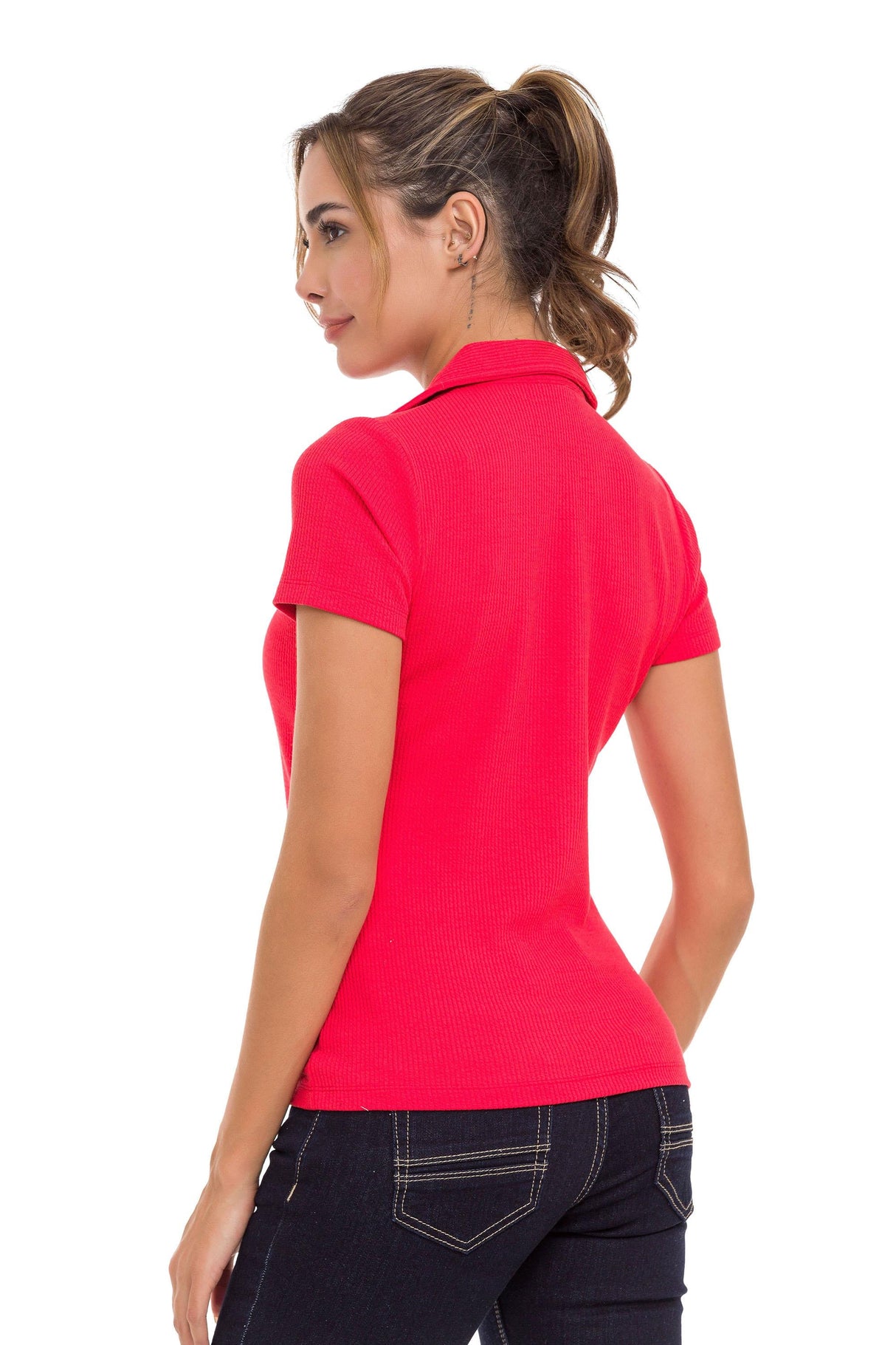 WT361 women's t-shirt with classic polo collar