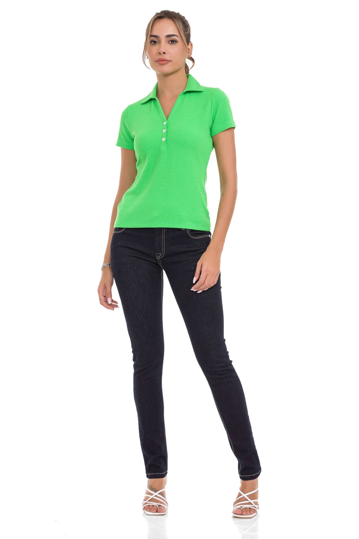 WT361 women's t-shirt with classic polo collar