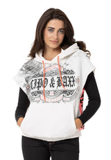 WT374 Women T-shirt Zero Sleeve Hooded