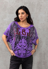 WT377 Camiseta Oversize Estampada para Mujer