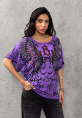 WT377 Camiseta Oversize Estampada para Mujer