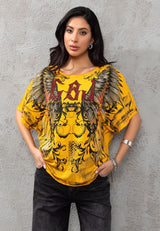 WT377 Camiseta Oversize Estampada para Mujer