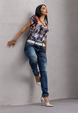 WT383 T-shirt damski z nadrukiem 