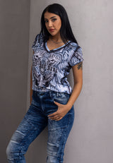 WT384 T-shirt damski z nadrukiem 