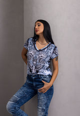 WT384 T-shirt damski z nadrukiem 