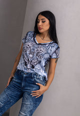 WT384 T-shirt damski z nadrukiem 