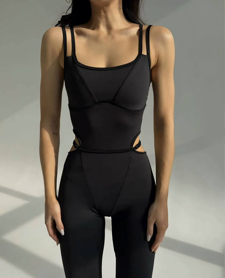 WY182 Jumpsuit Tight-Fitting with Cut-Outs